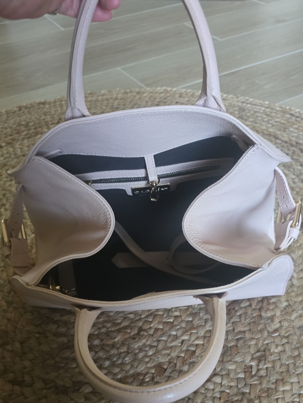 Blush Leather Satchel Bag - Picture 6 of 7